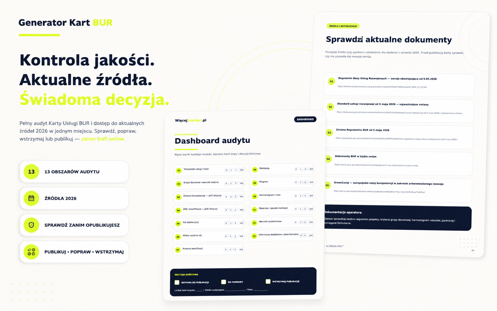 Fragment kontroli jakości Karty BUR